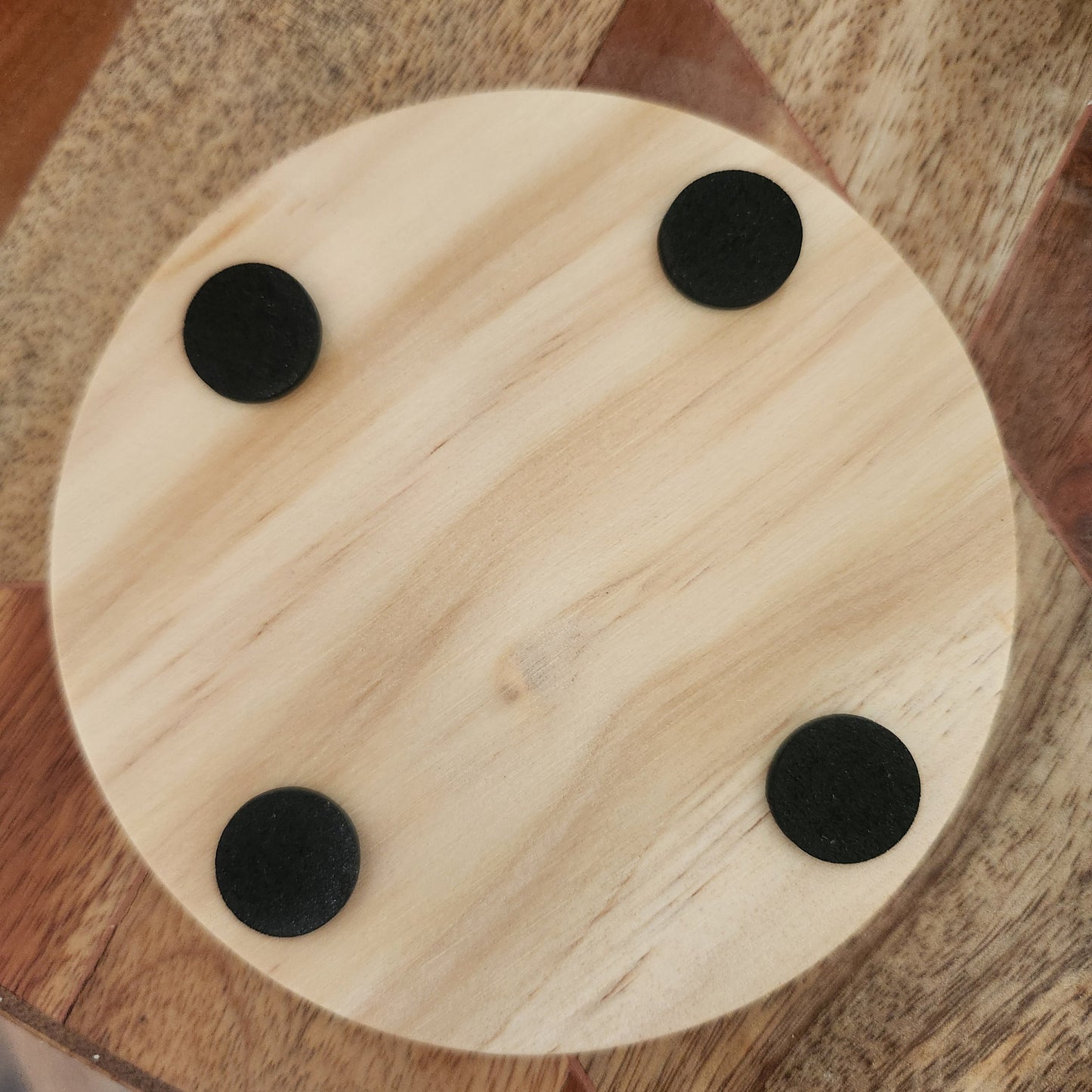 4 Engraved Wood Coasters W/Holder