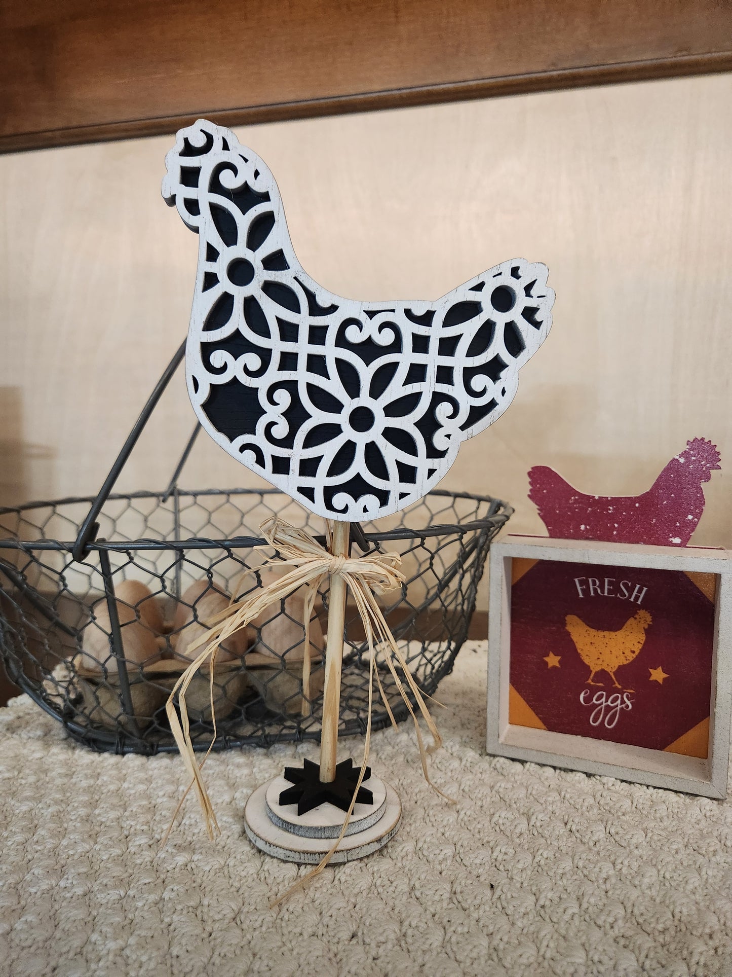 Rooster and/or Hen Farmhouse Shelf Sitters