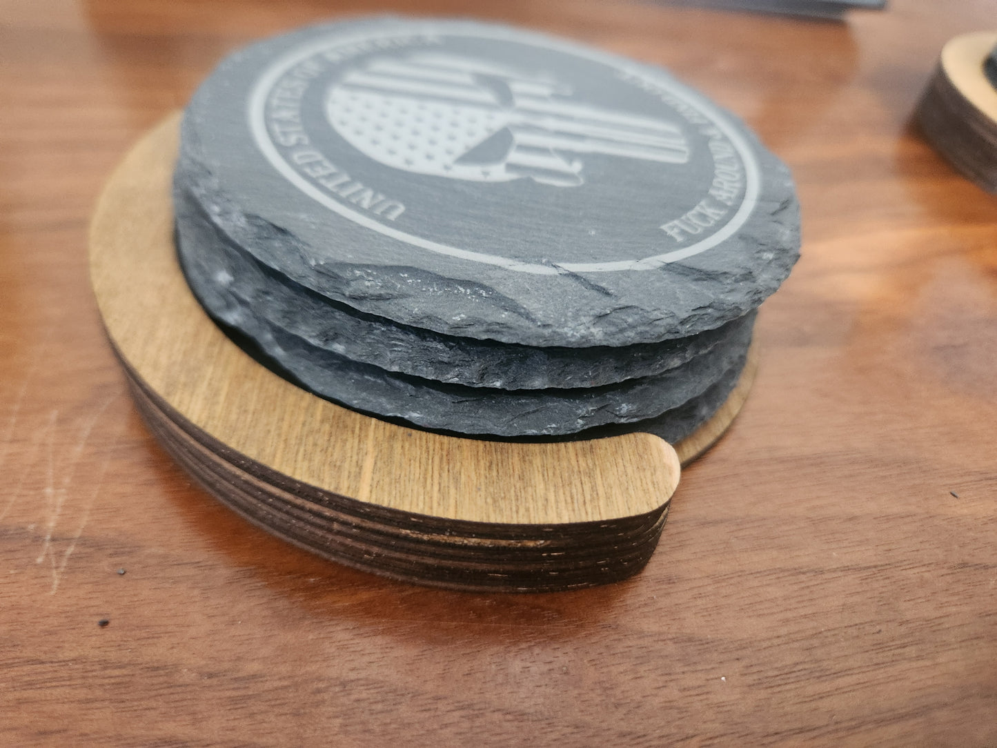 Slate Coasters W/holders