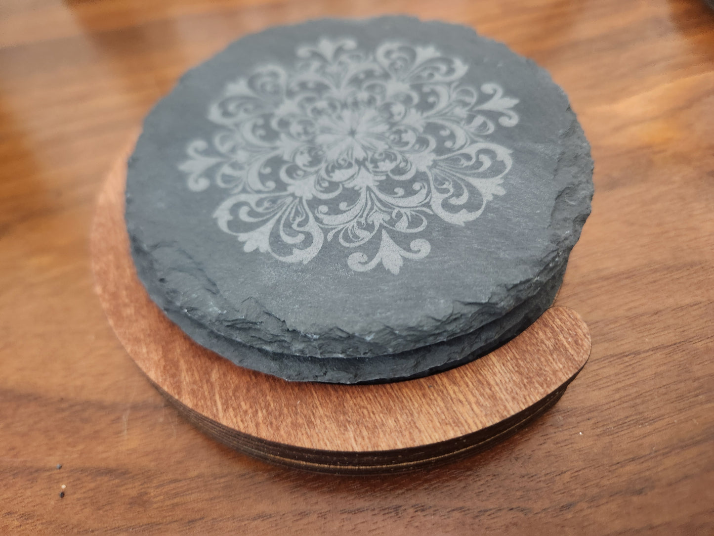 Slate Coasters W/holders
