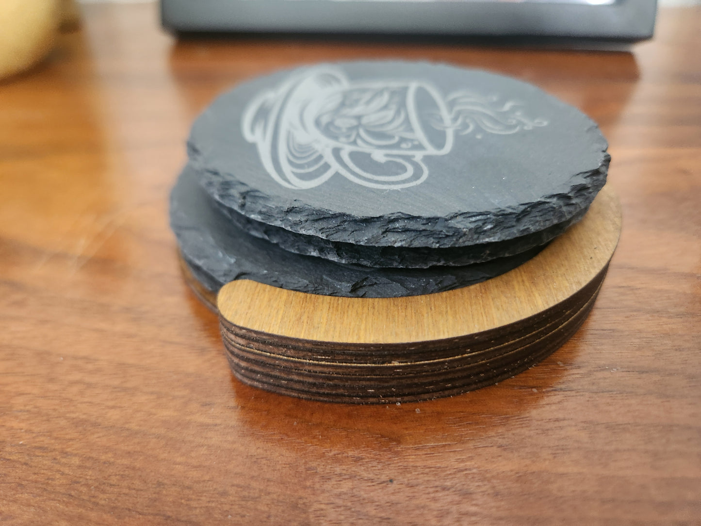 Slate Coasters W/holders