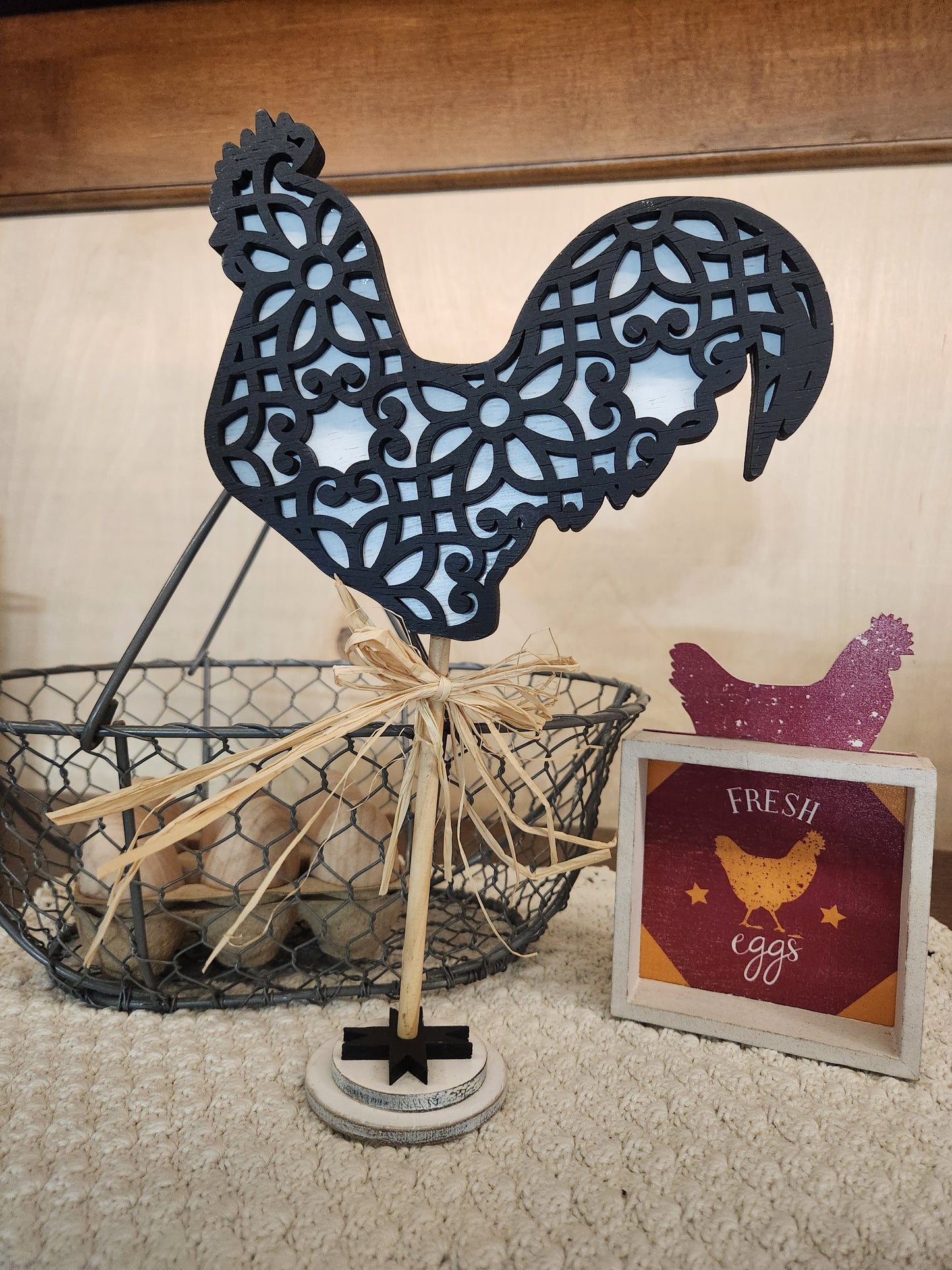 Rooster and/or Hen Farmhouse Shelf Sitters