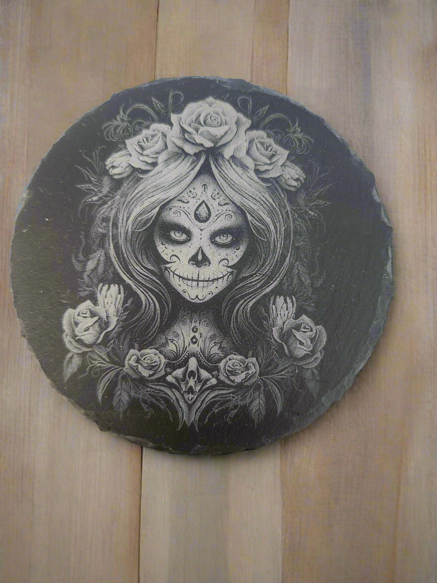Sugar Skull Slate Coasters