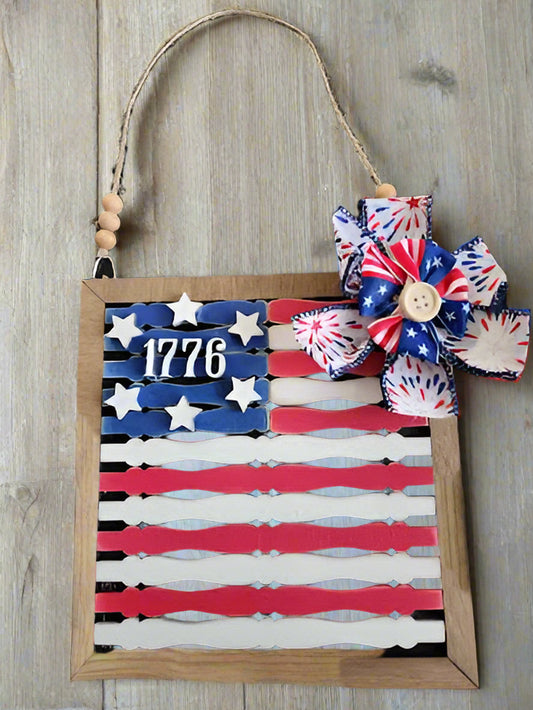 1776 Wood Flag for door