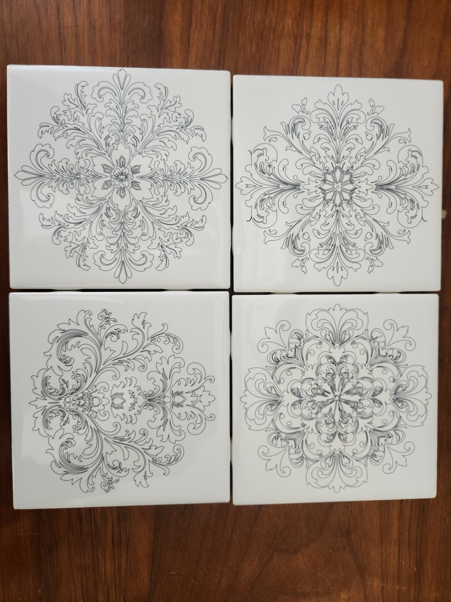 Tile coasters with holder