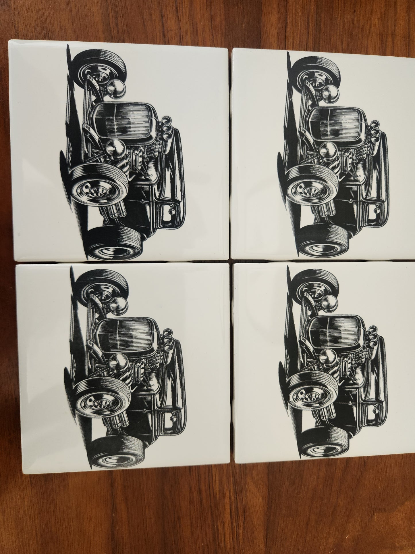 Tile coasters with holder