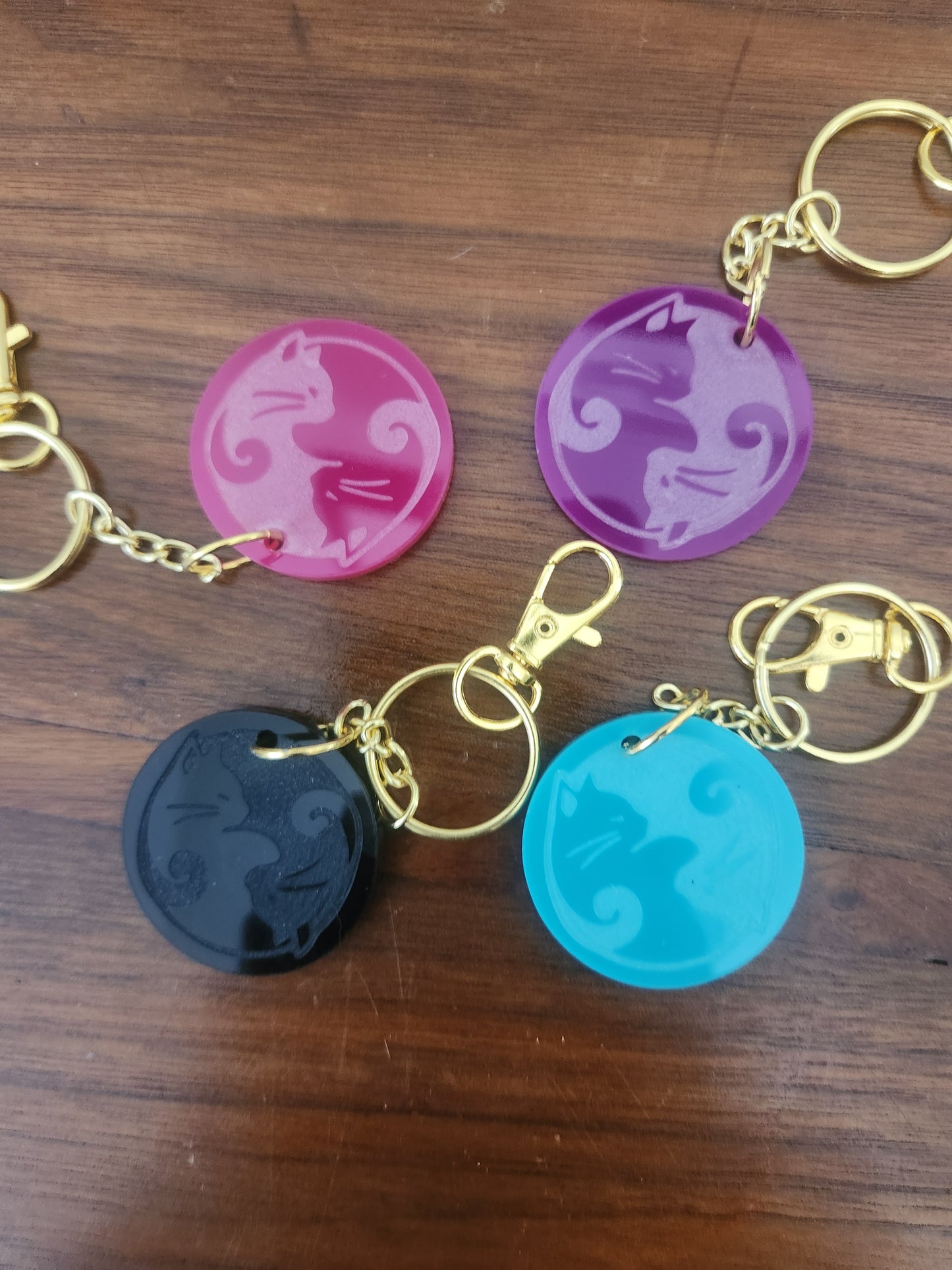 Yin Yang Kitty Keychain/Bagtag