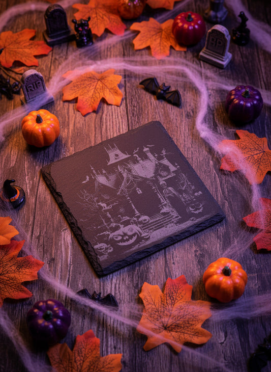 Haunted House Slate Coaster