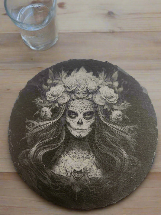 Sugar Skull Slate Coasters