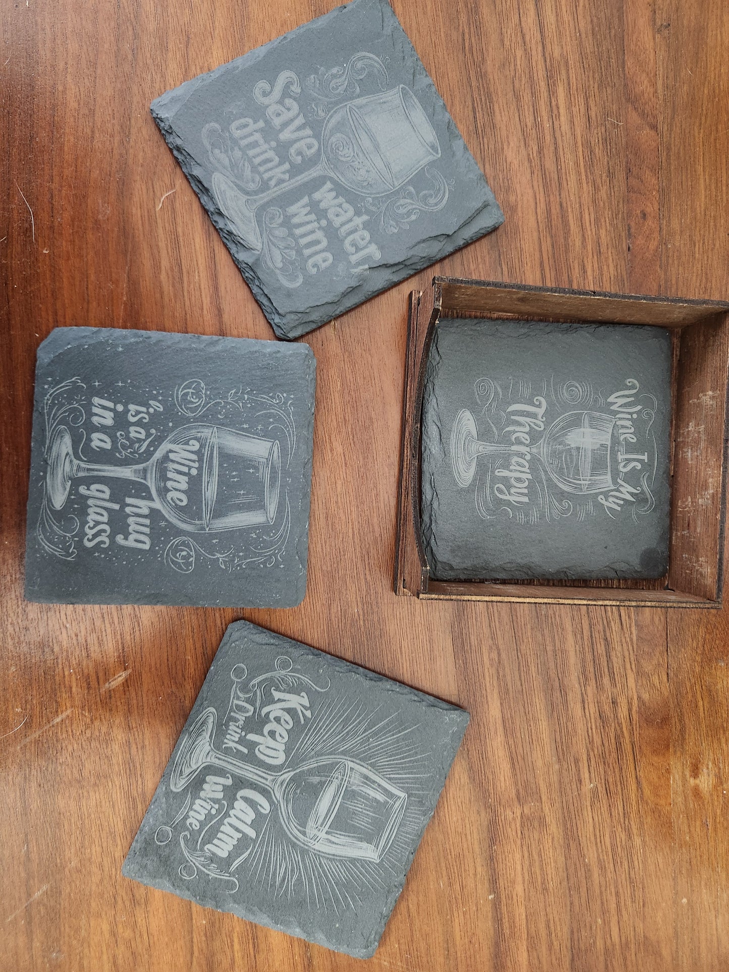 Slate Wine Coasters
